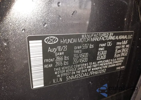 2023 Hyundai Santa Fe Calligraphy z USA, uszkodzony, nr VIN 5NMS5DAL7PH611292